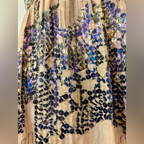 NWT Anthropologie Let Met Be Deep-V Dress in Neutral Motif Size Medium - Picture 10 of 16